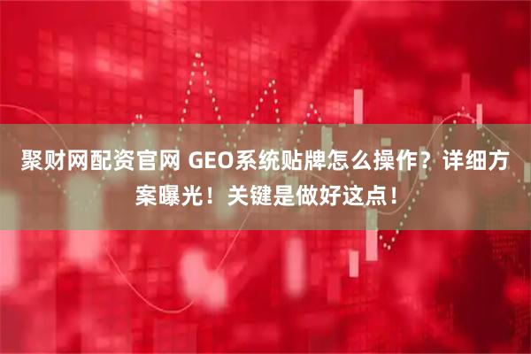 聚财网配资官网 GEO系统贴牌怎么操作？详细方案曝光！关键是做好这点！